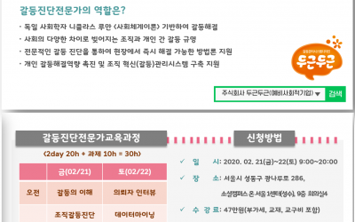 갈등관리시스템디자이너 2급(갈등진단) 자격취득과정
