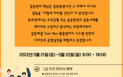 2022년 5월 갈등관리시스템디자인 1급 자격과정